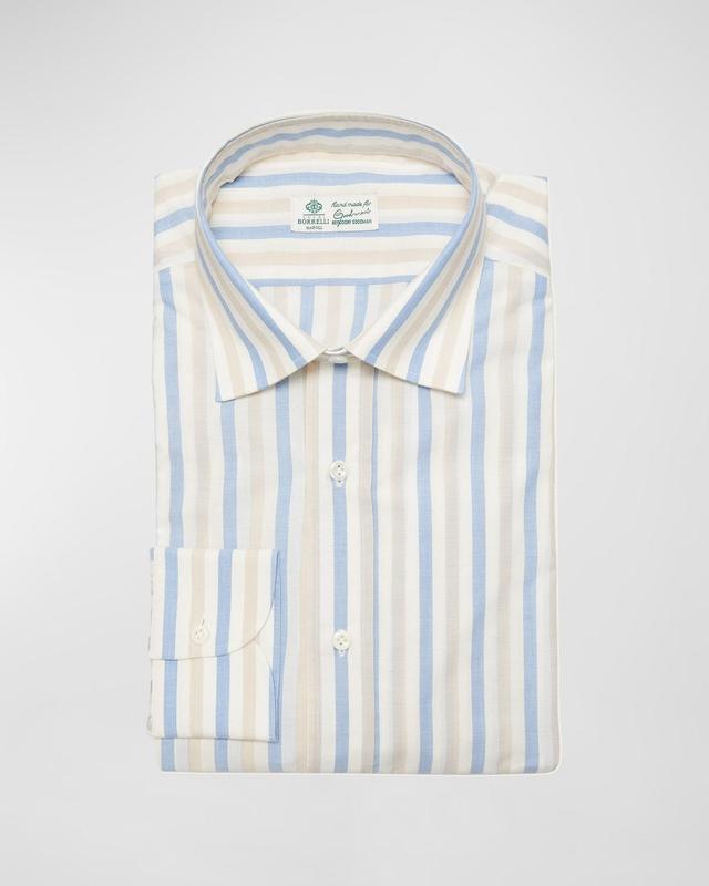 Mens Cotton Stripe Dress Shirt Product Image