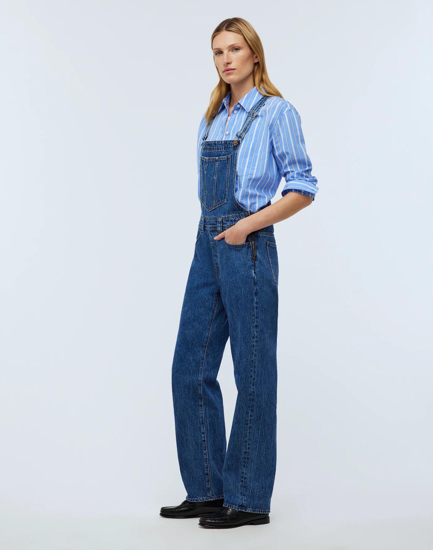 Low-Slung Straight Overalls in Clifdon Wash Product Image