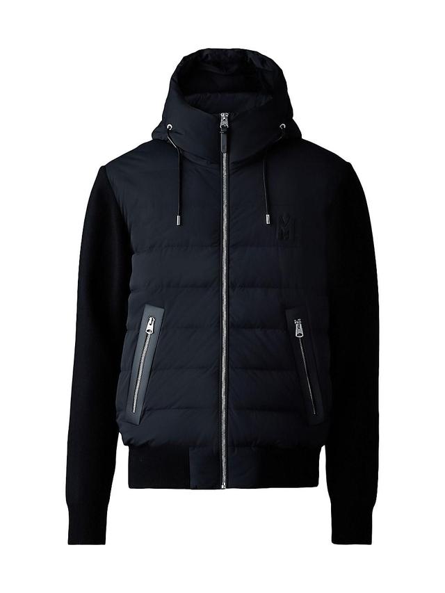 Mens Andrew Hooded Mixed-Media Down Coat Product Image