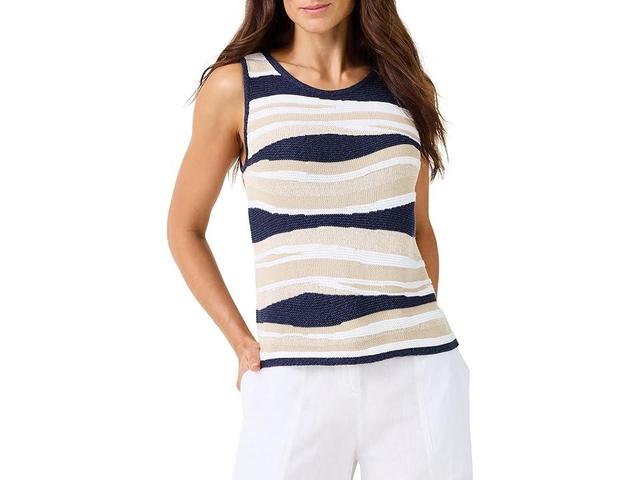 NIC+ZOE Knit Waves Sweater Tank (Indigo Multi) Women's Sweater Product Image