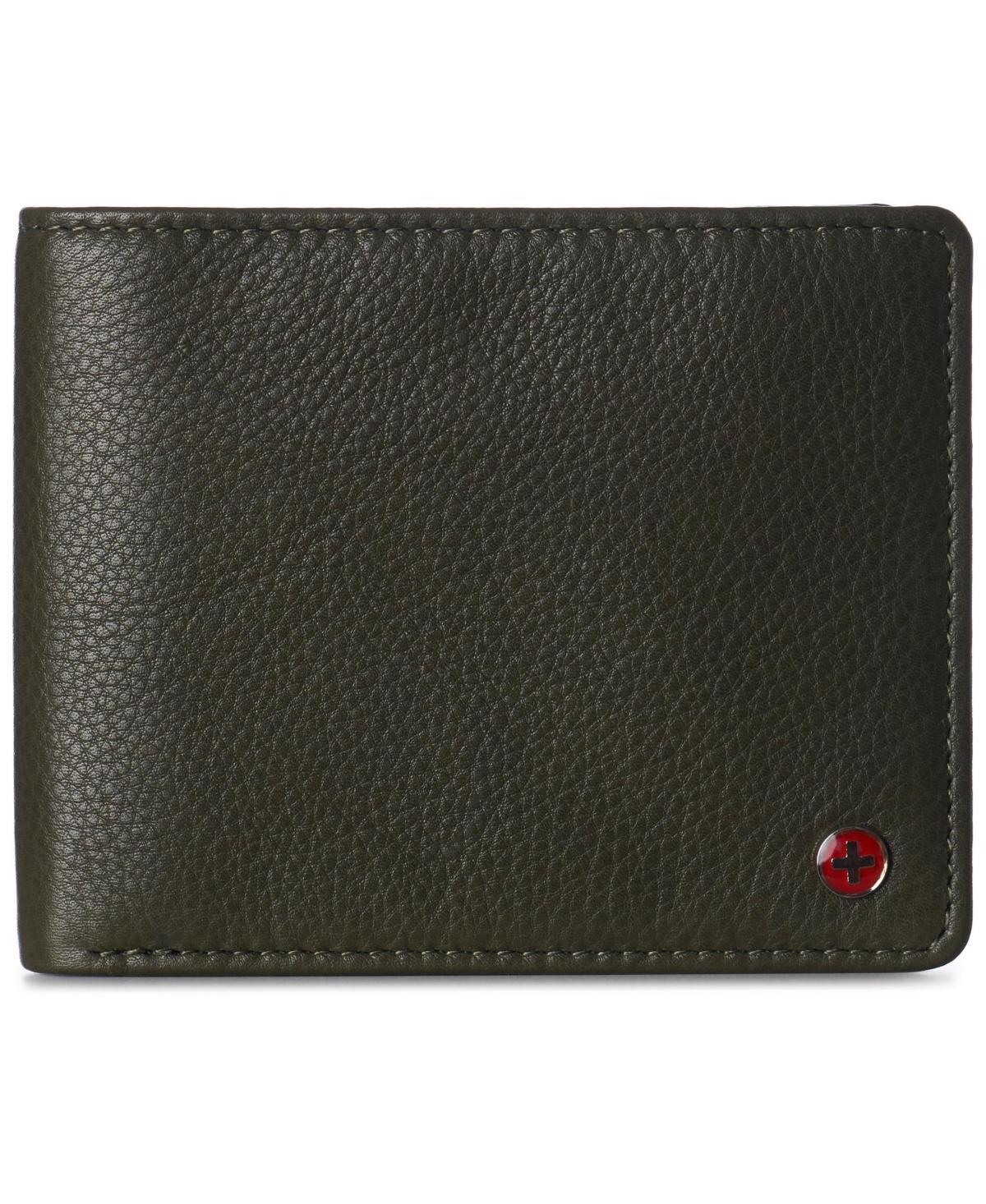 Alpine Swiss Mens Leather Rfid Bifold Wallet 2 Id Windows Divided Bill Section Product Image