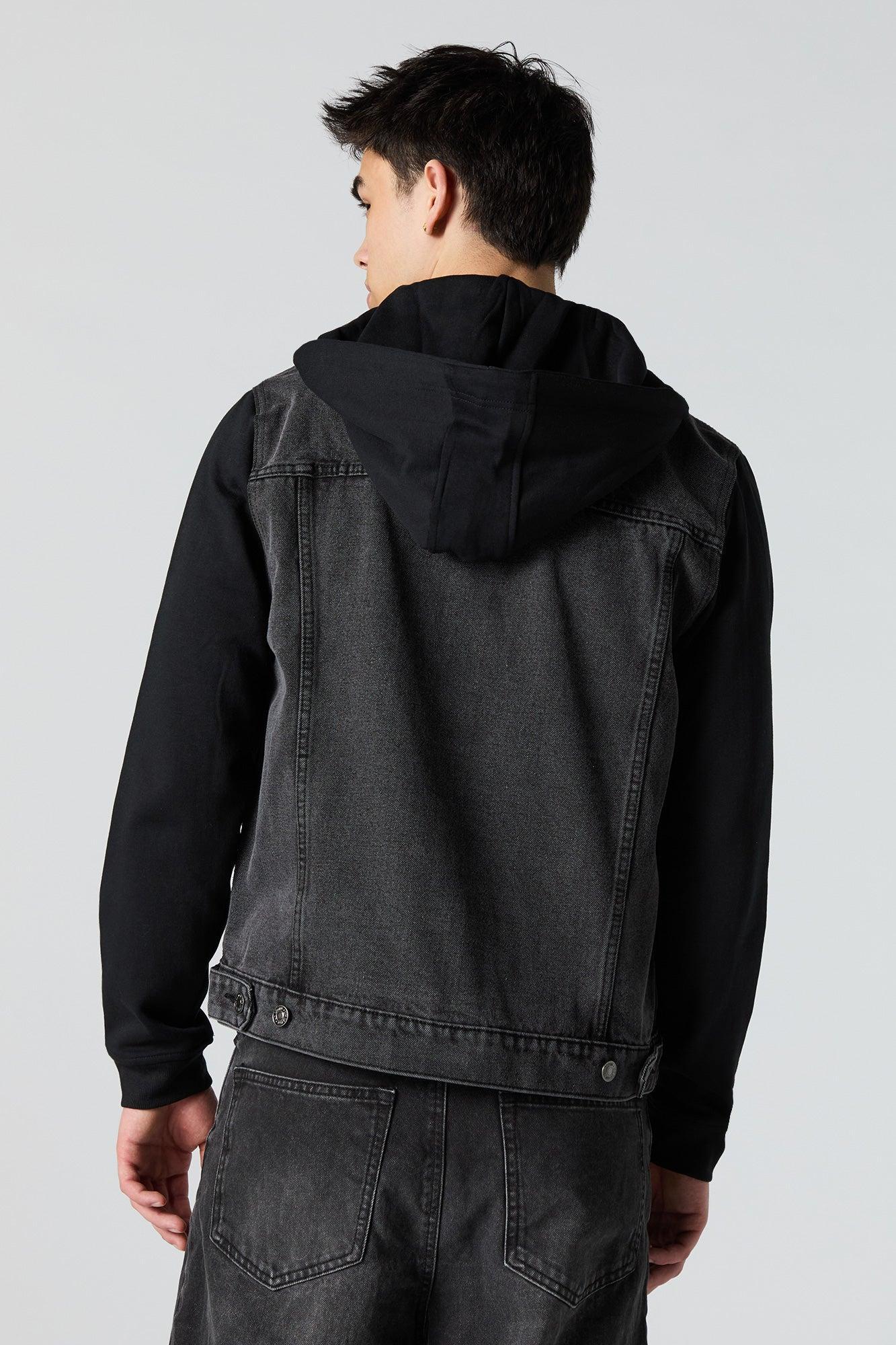 Hooded Denim Jacket Male Product Image