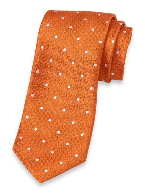 Dot Woven Silk Tie - Orange Product Image