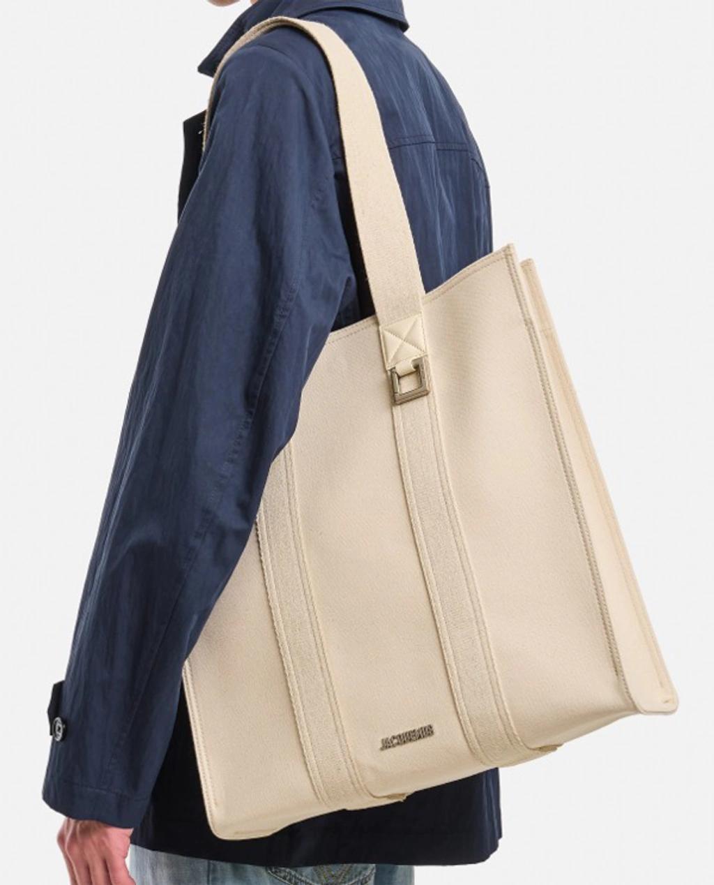 JACQUEMUS Le Cabas Cuerda Cotton Tote Bag In White Product Image