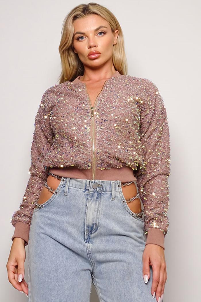 Sequin Bomber Jacker Product Image