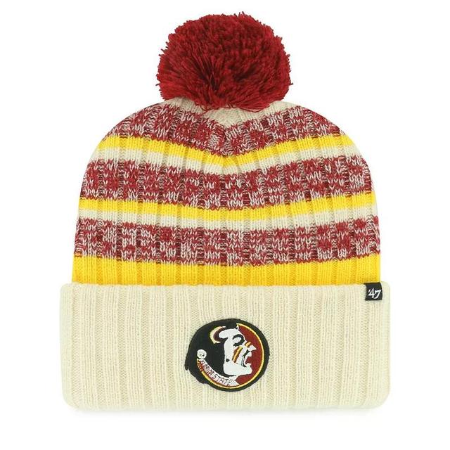 Mens 47 Cream Florida State Seminoles Vintage Tavern Cuffed Knit Hat with Pom Product Image