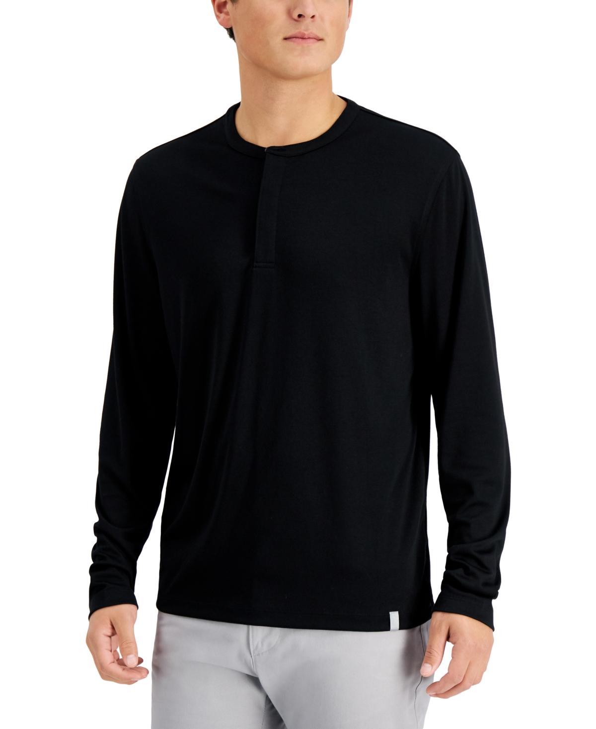 Alfani Mens Alfatech Solid Henley, Created for Macys Product Image