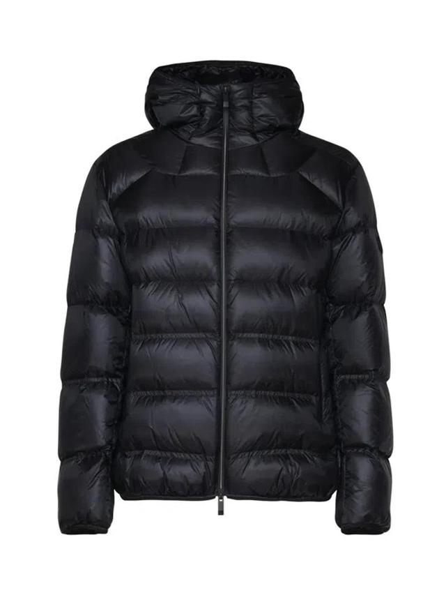 Logo Patch Hooded Padded Jacket In Black Product Image