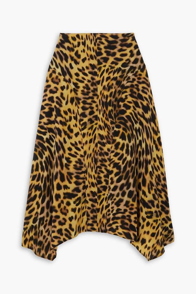 Naya Leopard-print Silk Crepe De Chine Midi Skirt In Animal Print Product Image