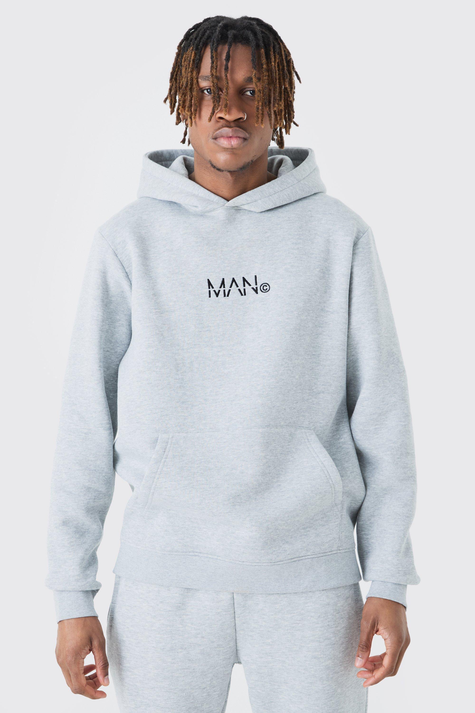 Tall Man Dash Over The Head Hoodie In Grey Marl | boohooMAN USA Product Image