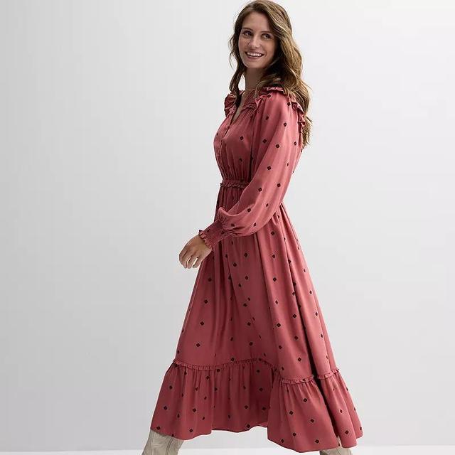 Womens Farmers Market Embroidered Maxi Dress Pink Product Image