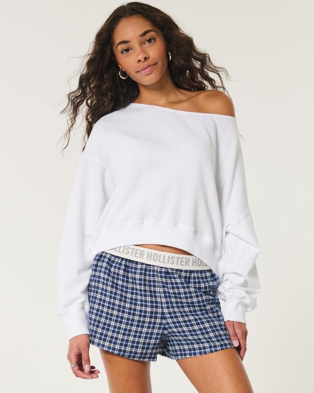 Easy Off-the-Shoulder Terry Sweatshirt Product Image