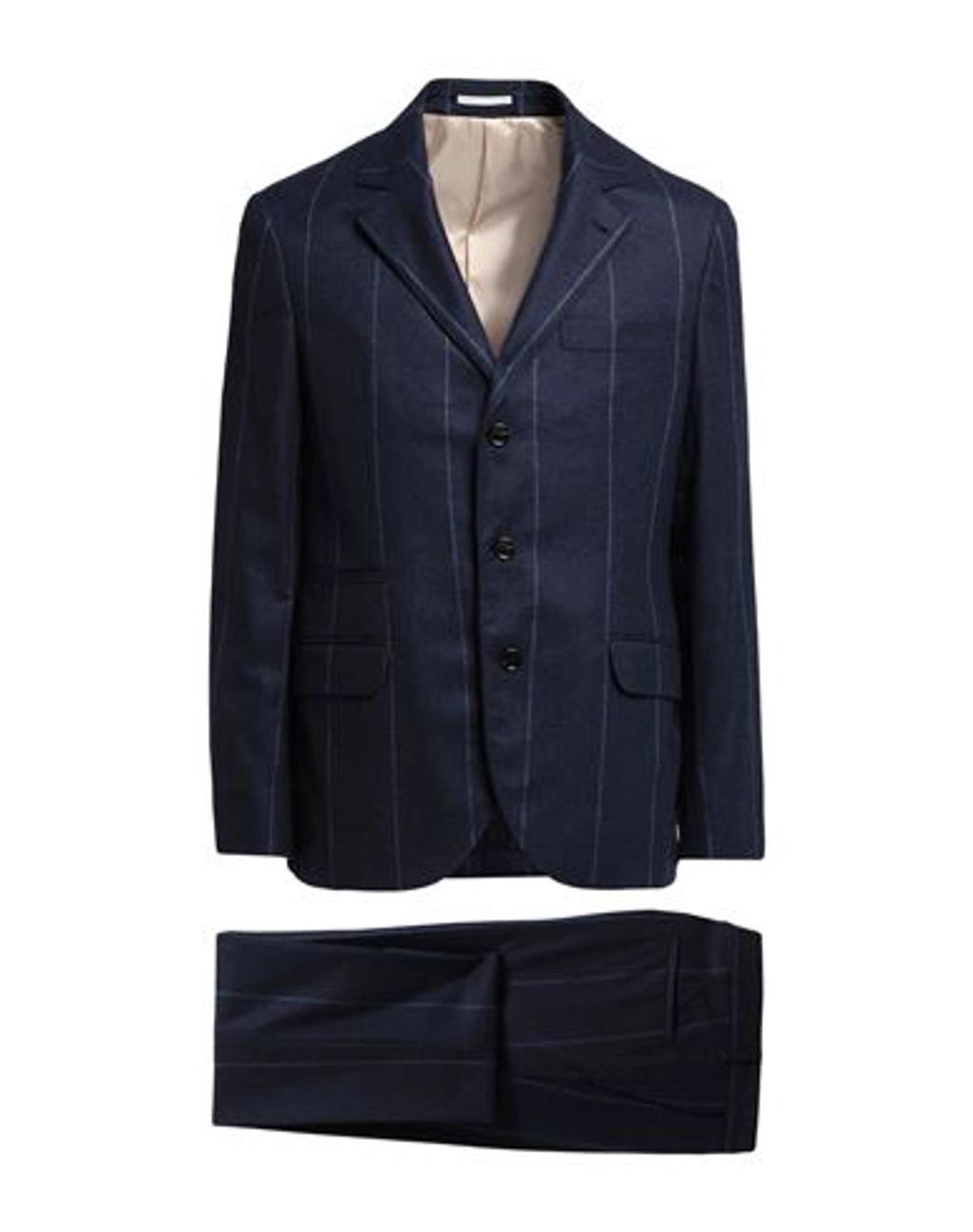 BRUNELLO CUCINELLI Man Suit Midnight Blue Size 40 Wool, Silk, Cashmere Product Image