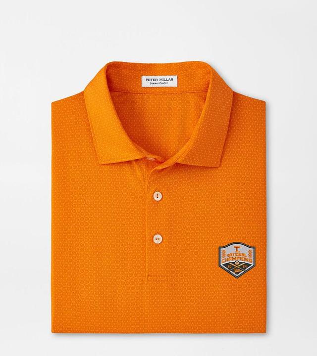 Peter Millar Mens Tennessee College World Series Tesseract Performance Jersey Polo | Color: Orange | Size: XL Product Image