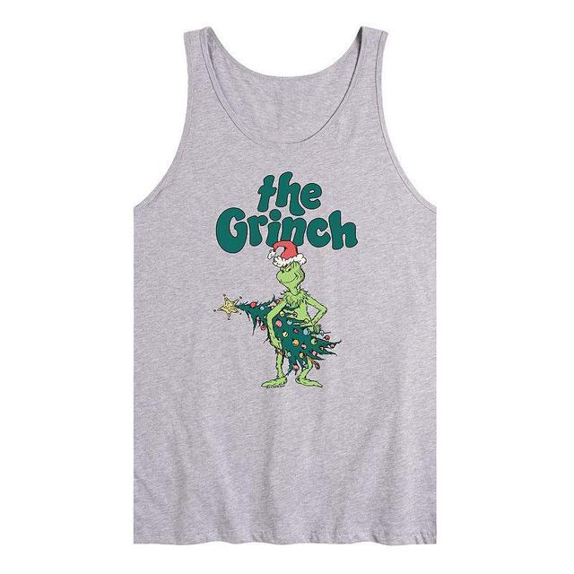 Mens Dr. Seuss The Grinch Tree Graphic Tank Top Grey Gray Product Image