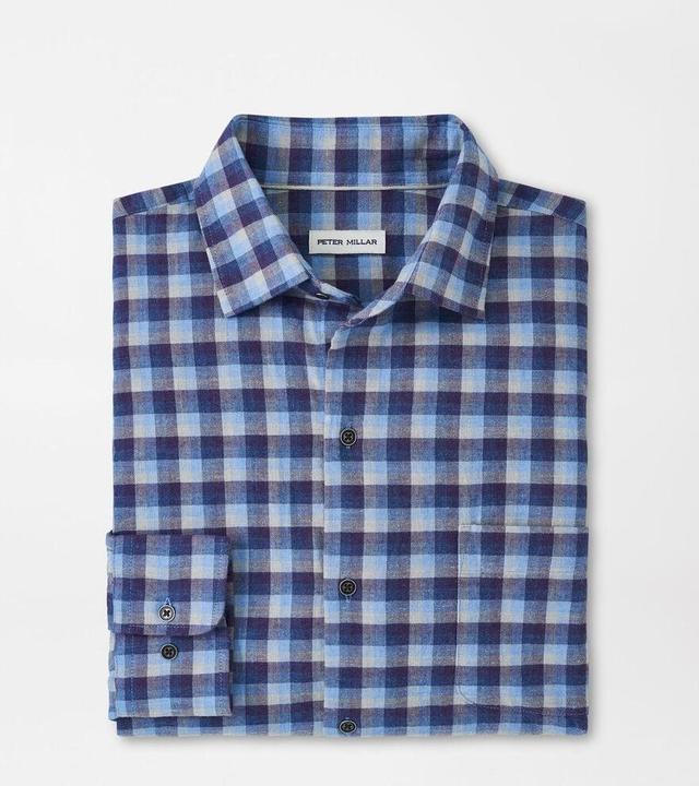 Peter Millar Mens North Bay Cotton Sport Shirt | Color: Ocean Blue | Size: S Product Image