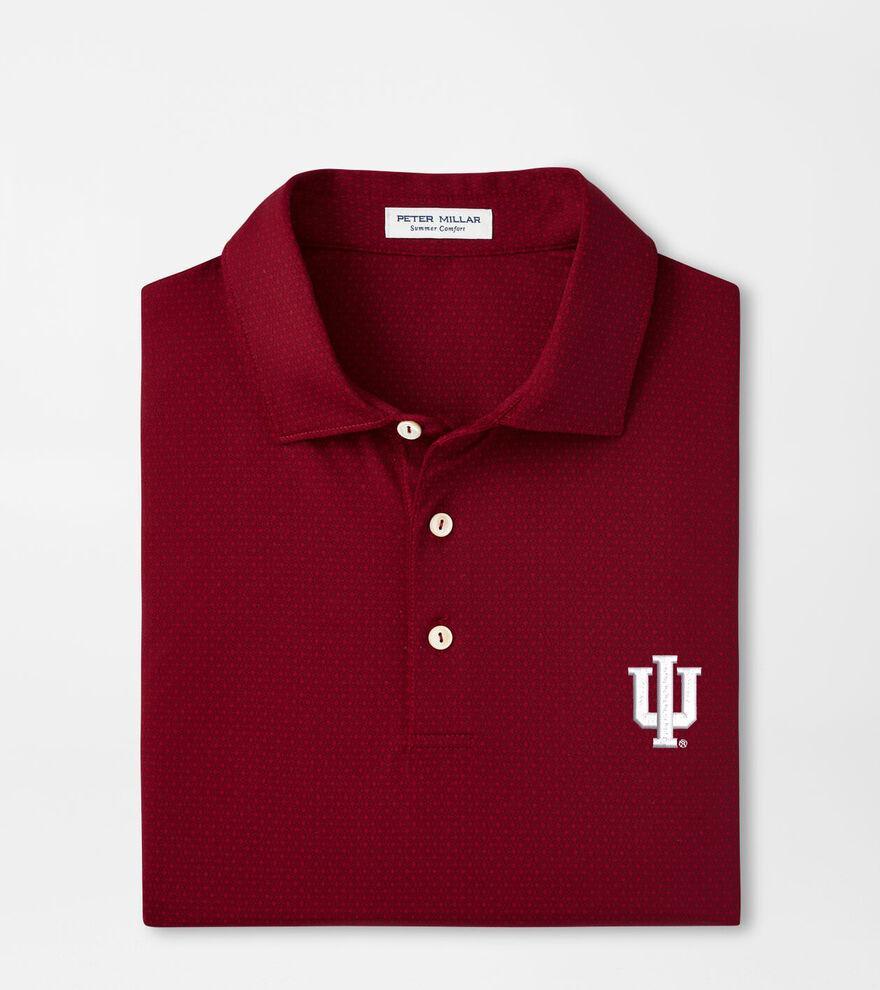 Peter Millar Mens Indiana Tesseract Performance Jersey Polo | Color: Crimson | Size: 3XL Product Image