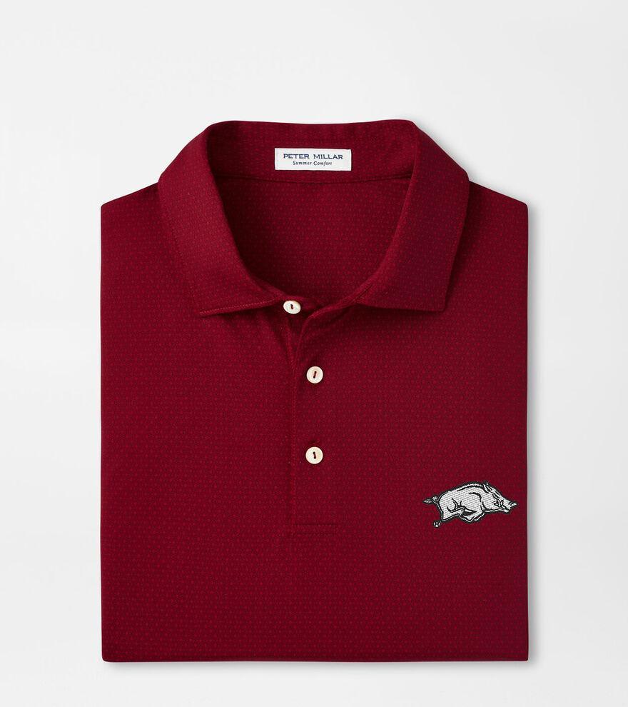 Peter Millar Mens Arkansas Tesseract Performance Jersey Polo | Color: Crimson | Size: M Product Image