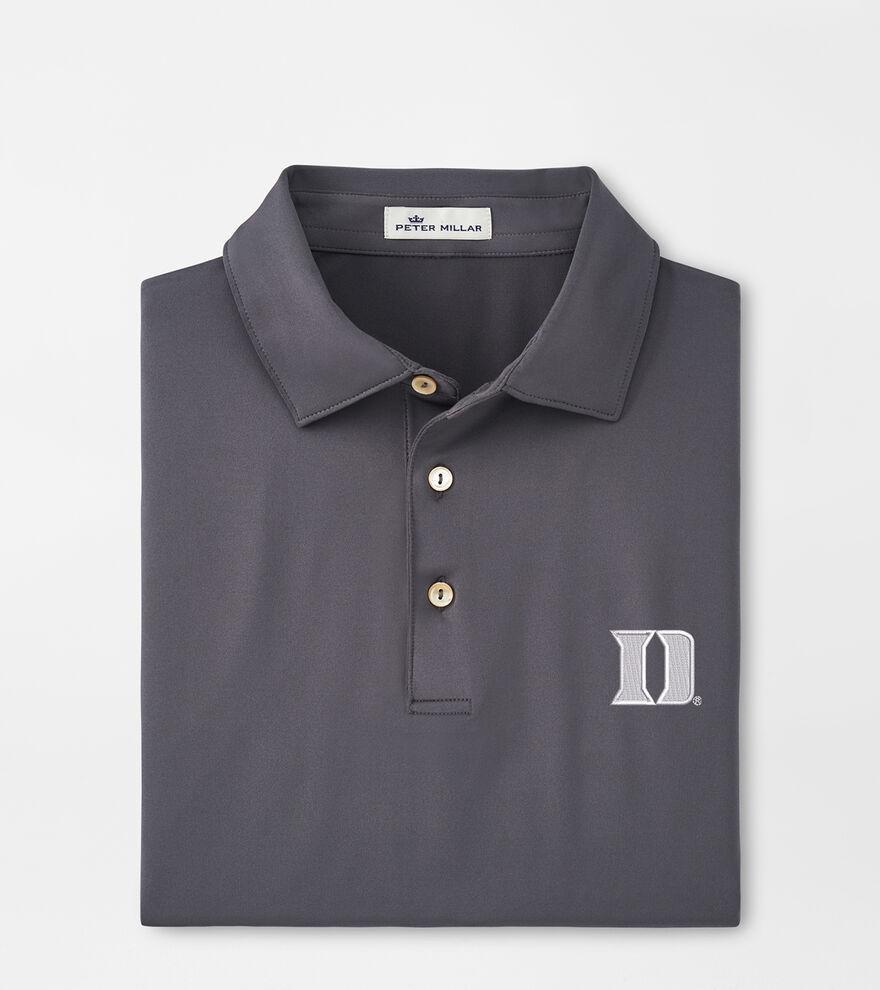 Peter Millar Mens Duke Solid Performance Jersey Polo (Sean Self Collar) | Color: Iron | Size: L Product Image