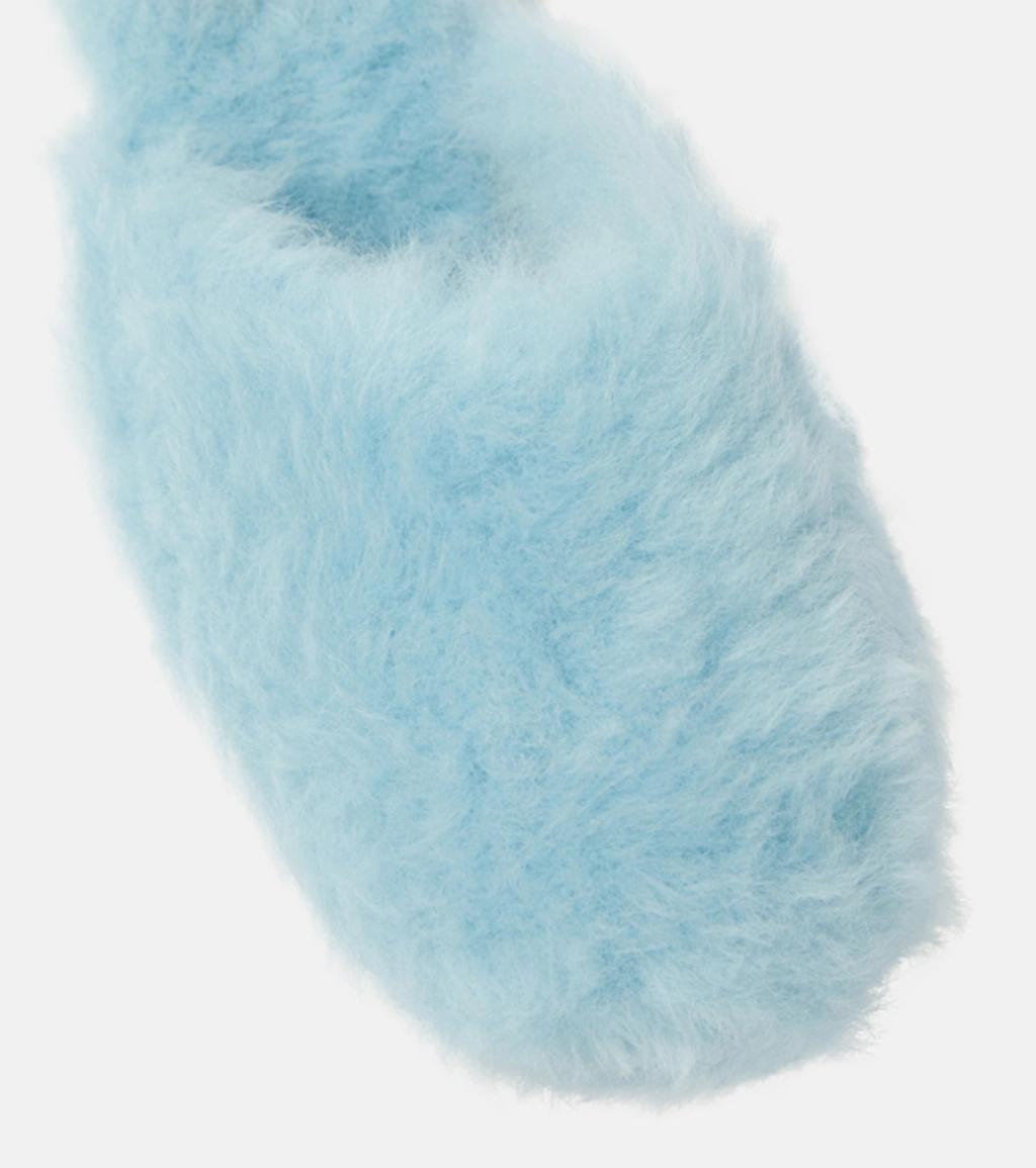 Clio 50mm Shearling Mules In Blue Product Image