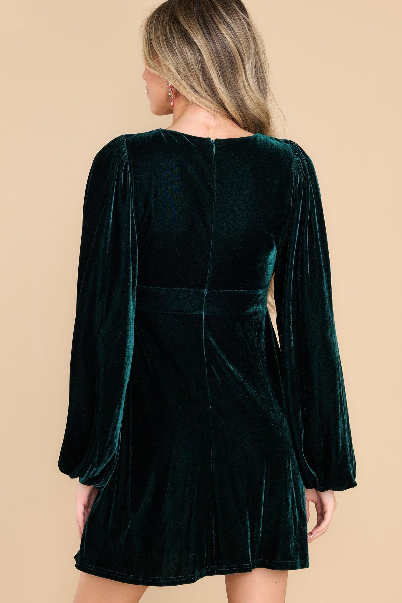 Aura The Only One I Want Dark Emerald Velvet Dress Green Product Image