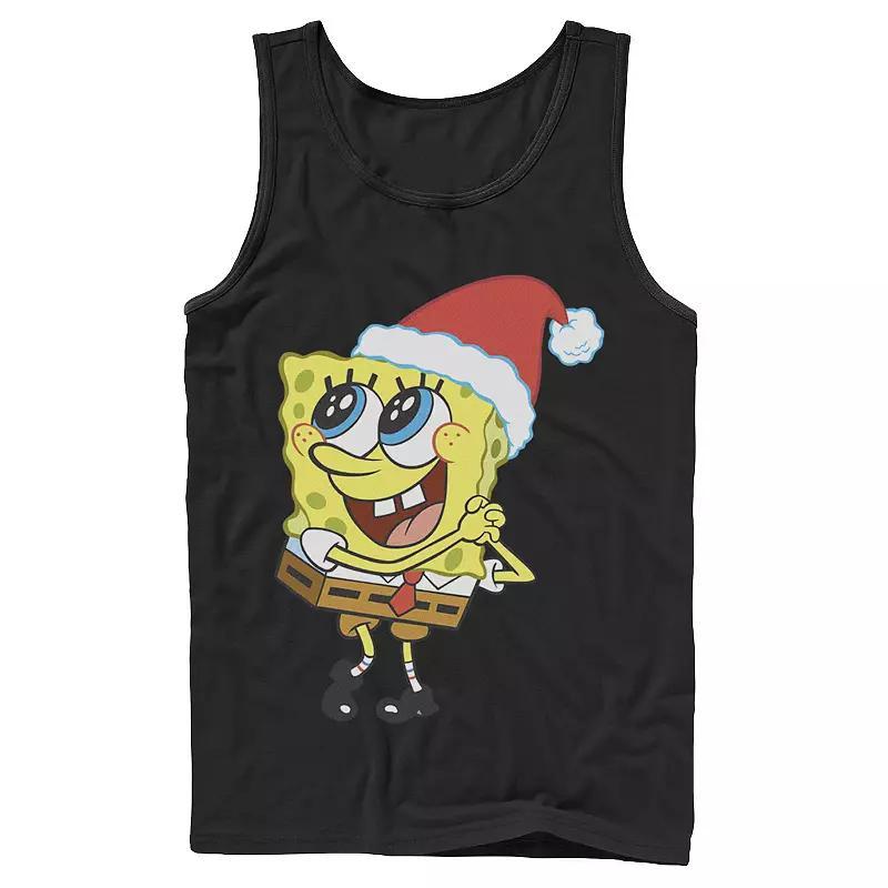 Mens Nickelodeon SpongeBob SquarePants Santa Hat Dreaming Of Christmas Tank Top Product Image