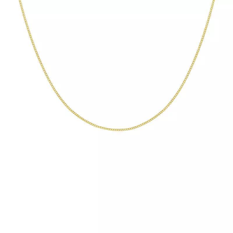 PRIMROSE 14k Gold 8 mm Diamond Cut Curb Chain Necklace, Womens 14k Yellow Gold Product Image