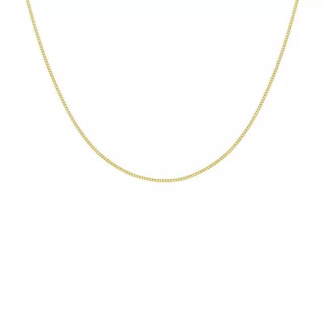 PRIMROSE 14k Gold 8 mm Diamond Cut Curb Chain Necklace, Womens 14k Yellow Gold Product Image