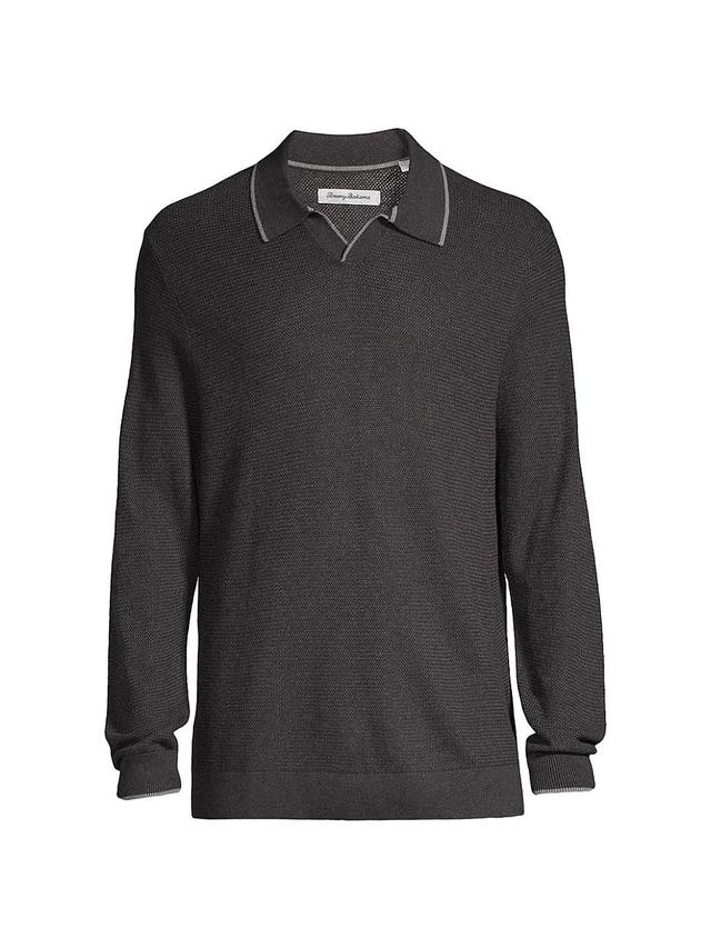 Mens Long Point Long-Sleeve Polo Shirt Product Image