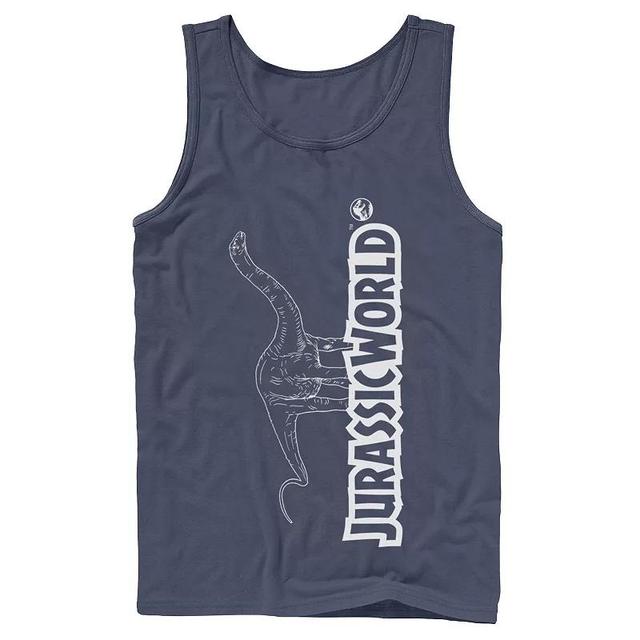 Mens Jurassic World Longneck Dinosaur Title Logo Outline Tank Top Product Image