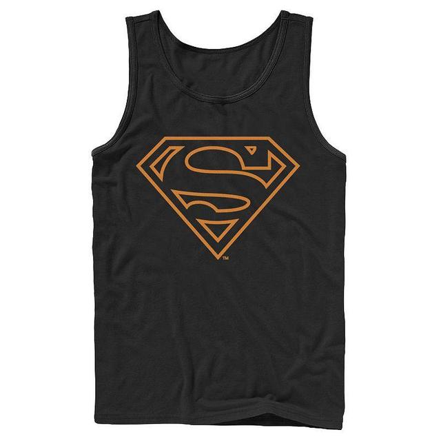 Mens DC Comics Superman Orange Linae Art Logo Tank Top Product Image