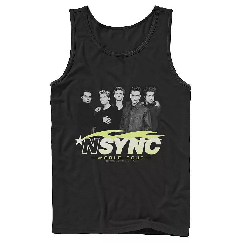 Mens NSYNC World Tour Grey Scale Portrait Tank Top Product Image