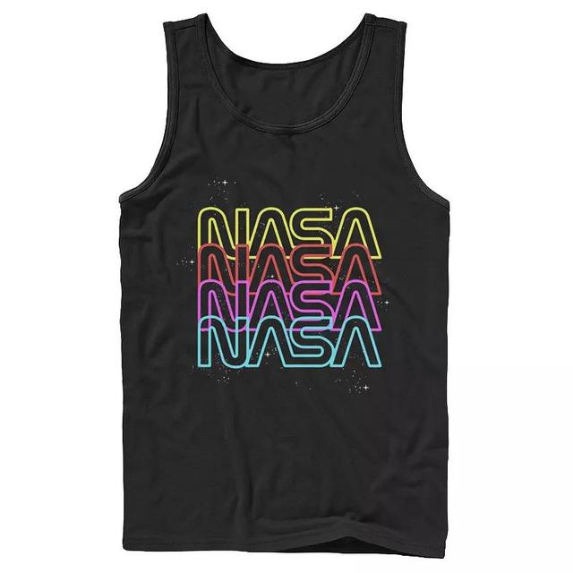 Mens NASA Neon Rainbow Logo Tank Top Product Image