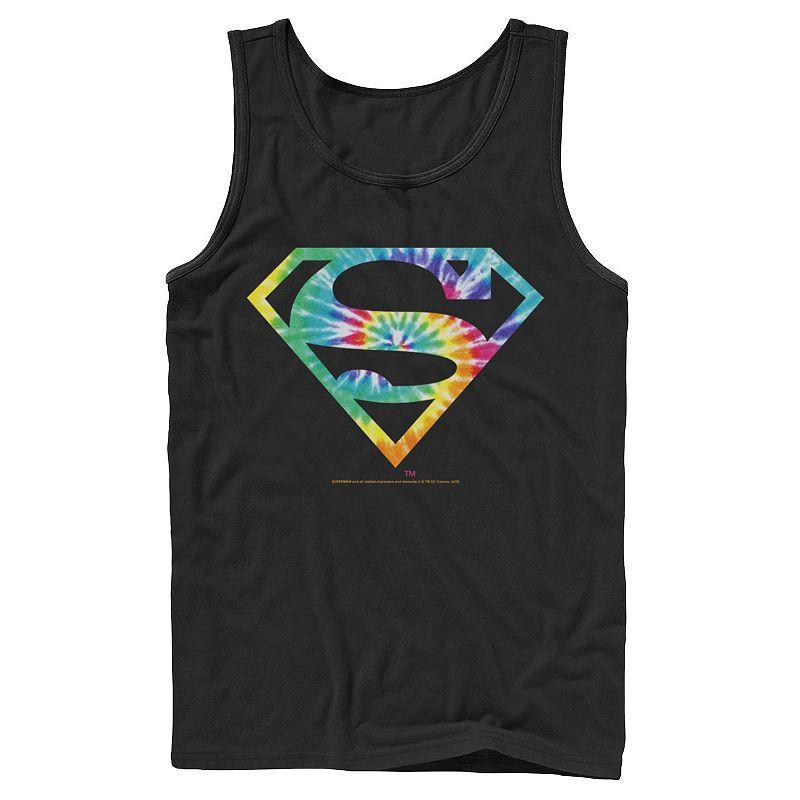 Mens DC Comics Superman Tie Dye Logo Tank Top Product Image