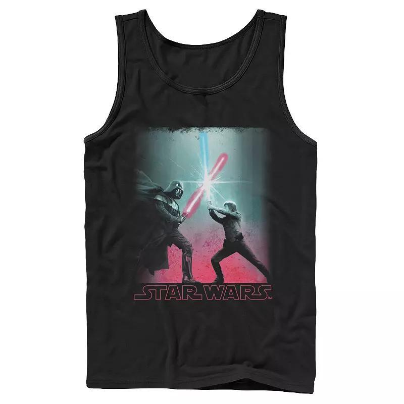 Mens Star Wars Darth Vader Luke Skywalker Battle Silhouette Tank Product Image