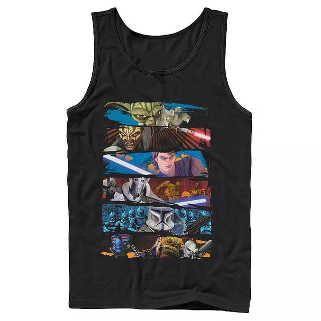 Mens Star Wars: The Clone Wars Character Paint Swipe Panels Tank Top Product Image