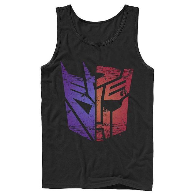 Mens Transformers Decepticon Autobot Split Logo Tank Top, Boys Product Image