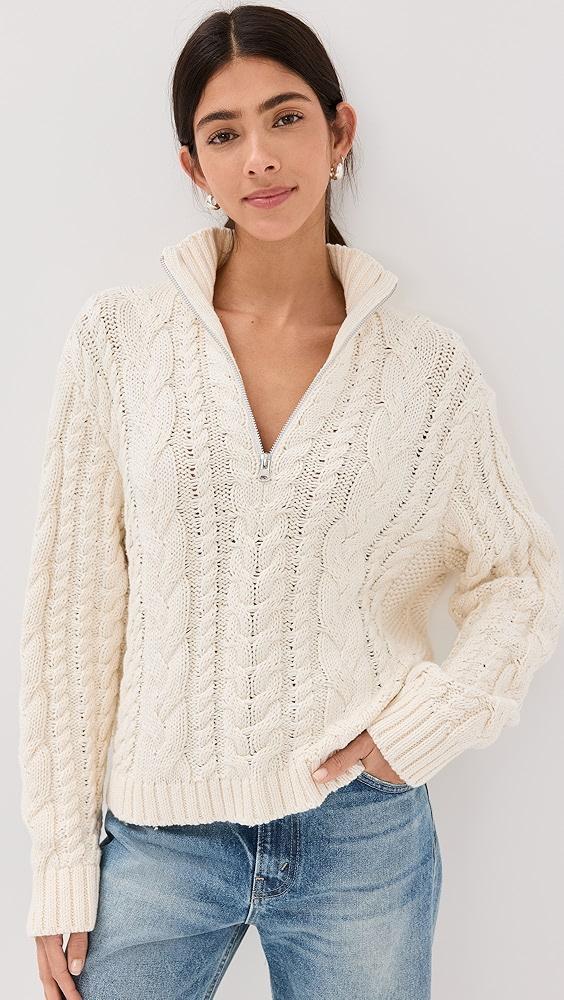 Jenni Kayne Cotton Cable Half Zip | Shopbop Product Image