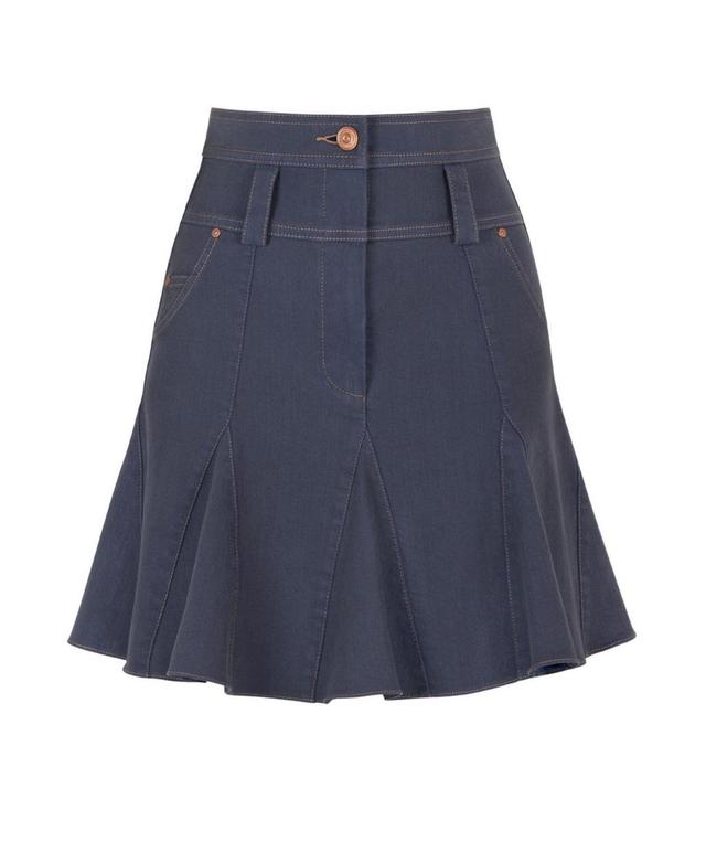 Womens Flowing Mini Jean Skirt Product Image