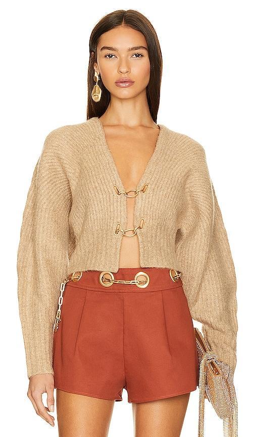 Cult Gaia Casella Cardigan in Beige. - size M (also in L, S, XS) Product Image