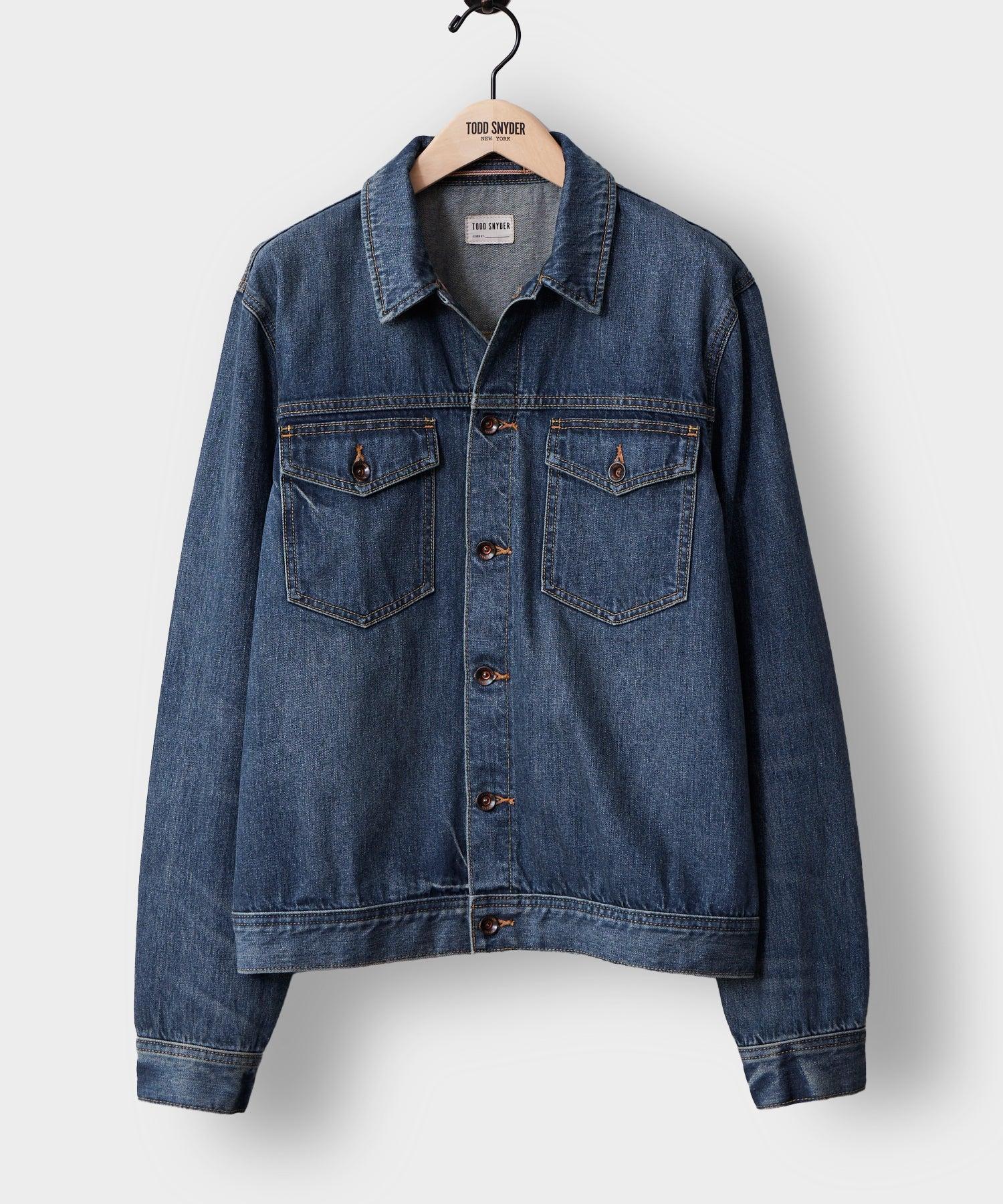 Selvedge Denim Jacket in Medium Wash Product Image