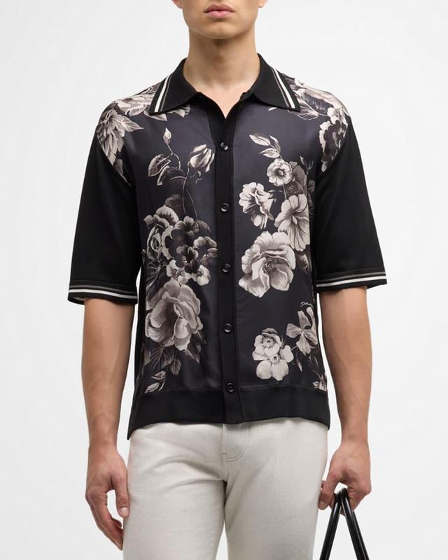 Mens Floral Button-Down Shirt Product Image