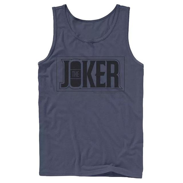 Mens DC Comics The Joker Bold Text Poster Tank Top Blue Product Image