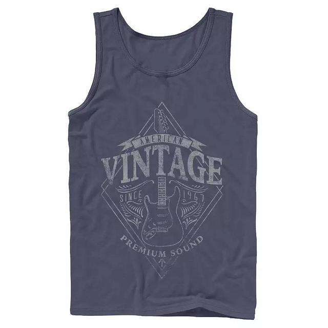 Mens Rock Premium Vintage Rock Tank Top Blue Product Image