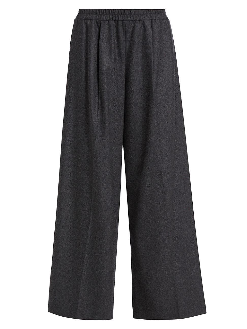 Womens Eva Wool-Blend Wide-Leg Pants product image