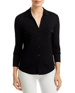 Womens Soft Touch Long-Sleeve Pocket Shirt Product Image