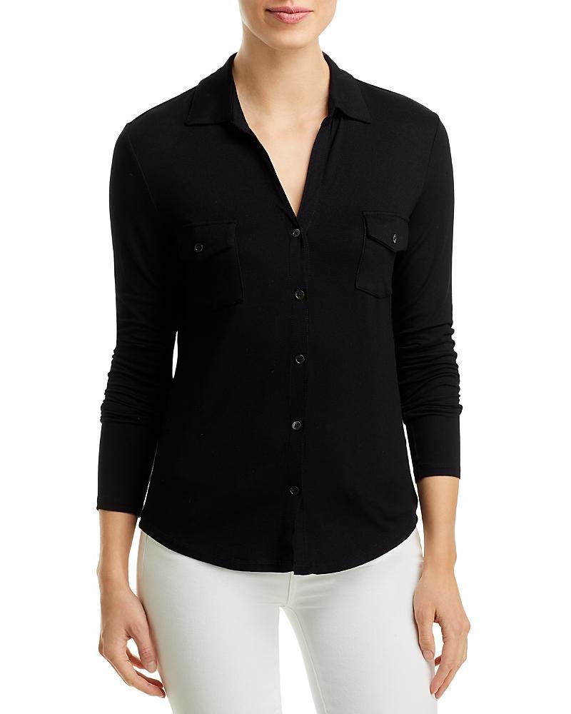 Womens Soft Touch Long-Sleeve Pocket Shirt Product Image