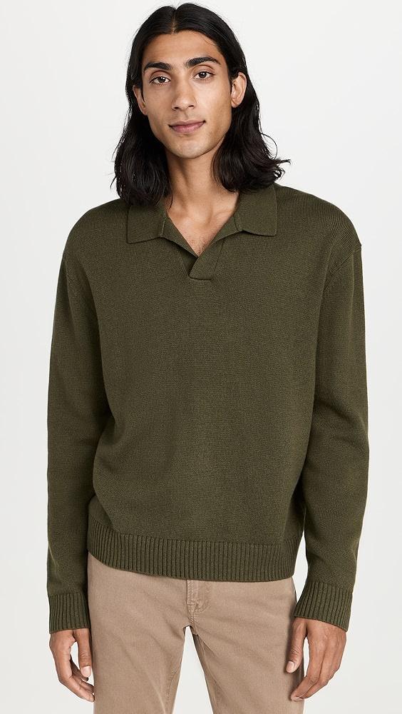 FRAME Silk Blend Polo Sweater | Shopbop Product Image