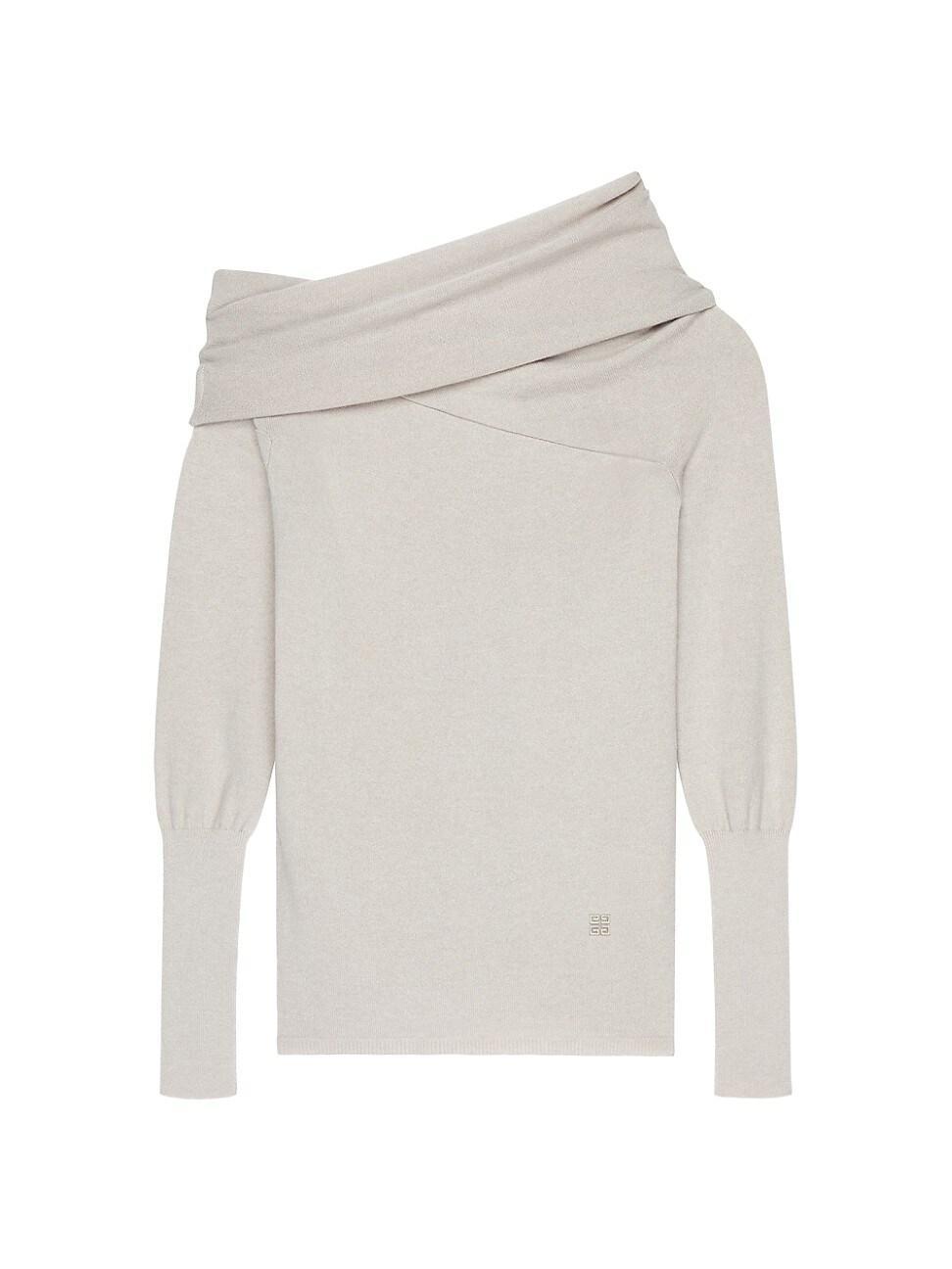 Womens Asymmetric Draped Sweater Product Image