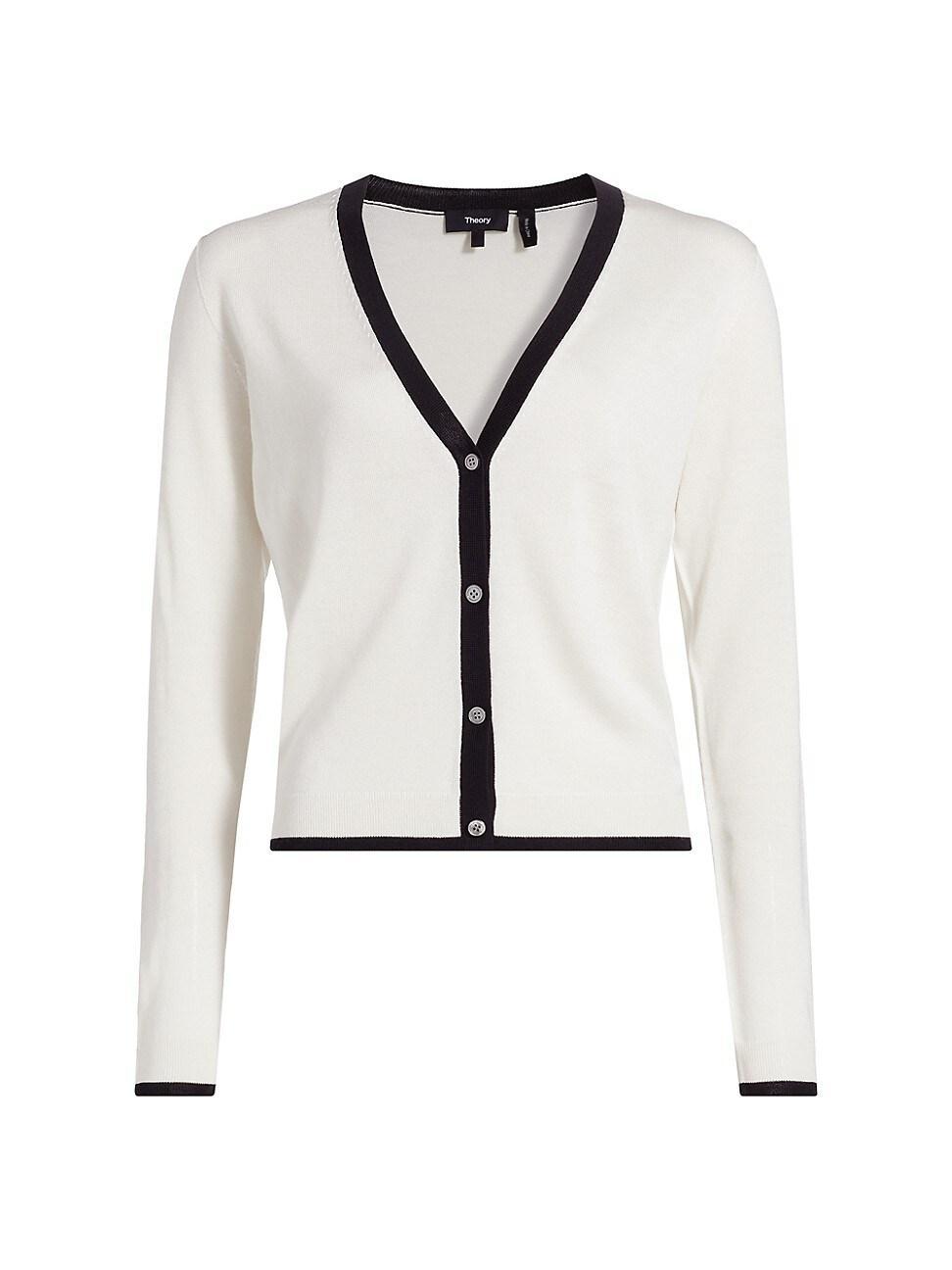 Womens Tipped Knit Cardigan Product Image